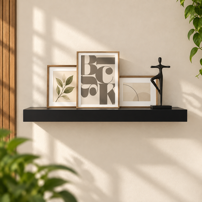 18-Inch Black Floating Display Shelf