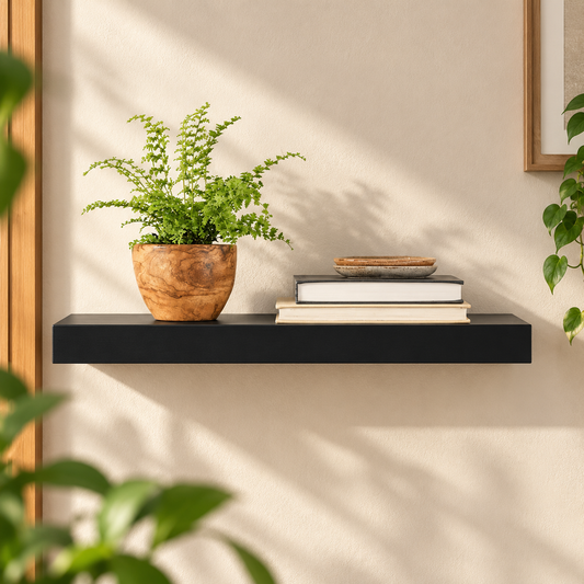 18-Inch Black Floating Display Shelf