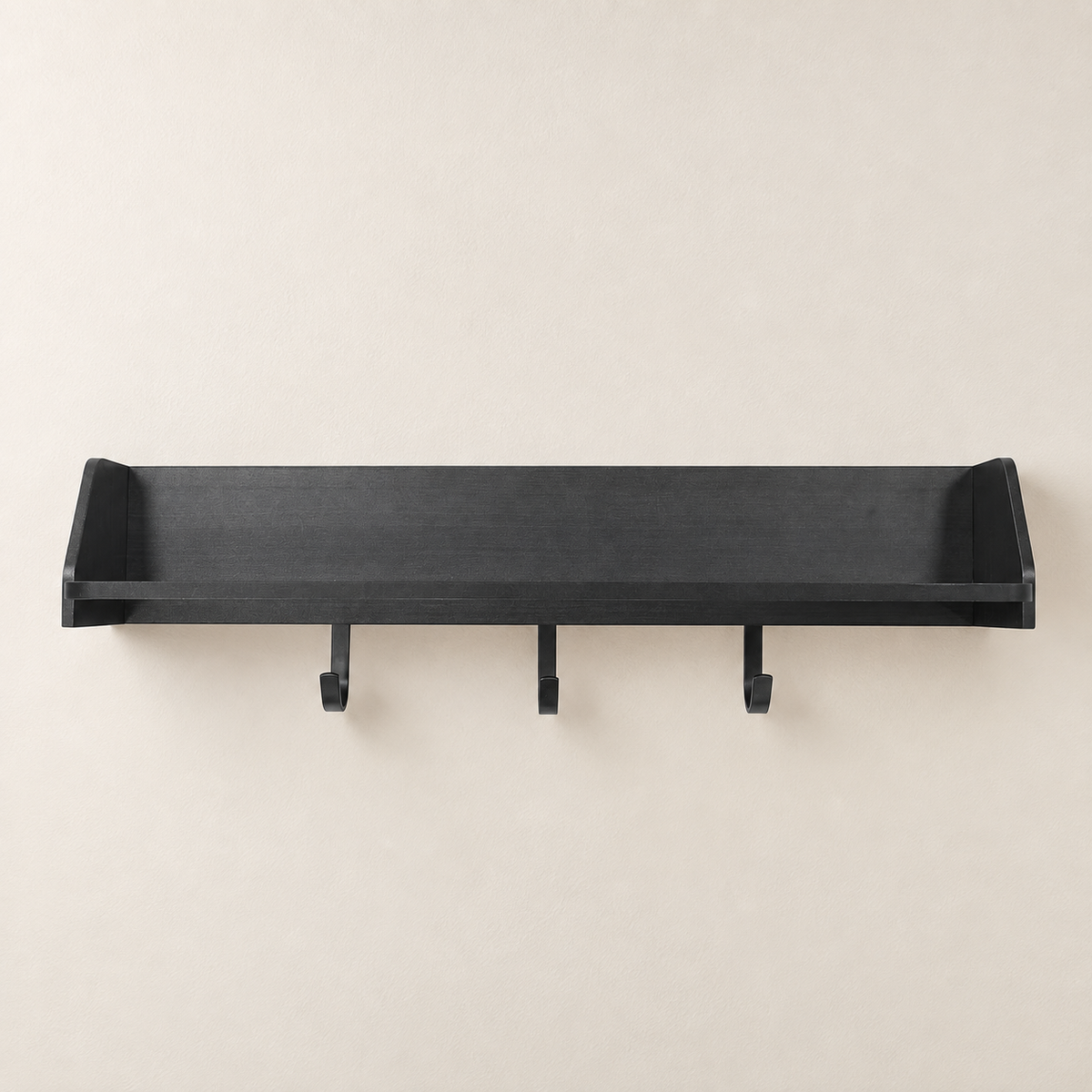 28-Inch Floating Wall Shelf with 3 Hooks