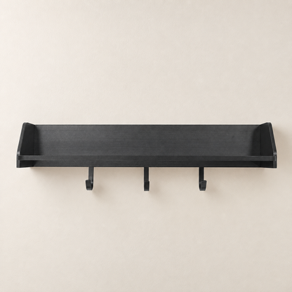 28-Inch Floating Wall Shelf with 3 Hooks