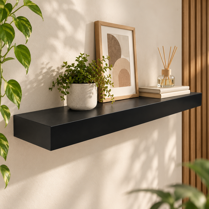18-Inch Black Floating Display Shelf