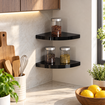 Modern Floating Corner Shelves Set of 2