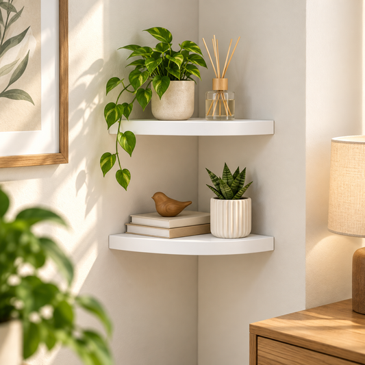 Modern Floating Corner Shelves Set of 2