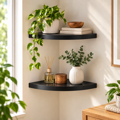 Modern Floating Corner Shelves Set of 2